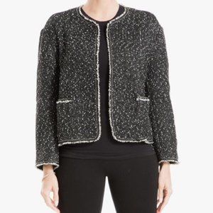 MAX STUDIO  Frayed Tweed Short Blazer